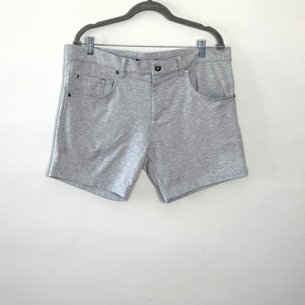 Andrew Christian Mens Skinny‎ Chino Shorts Heather Gray 38 Stretch Sporty Summer